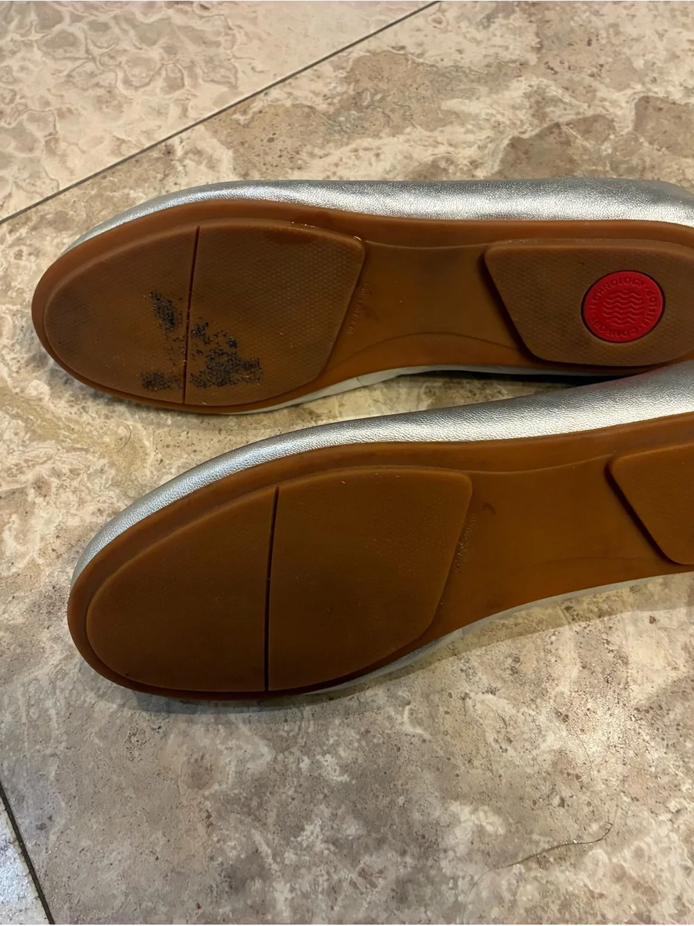 Fitflop Silver Metallic Ballet Slip-Ons new without tags
